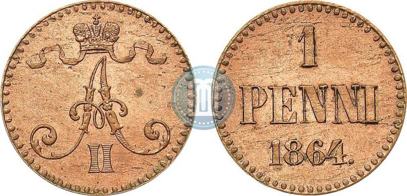 Picture 1 penni 1864 year  