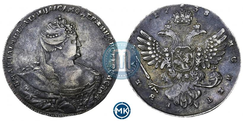 Фото 1 рубль 1738 года  "Московский тип"
