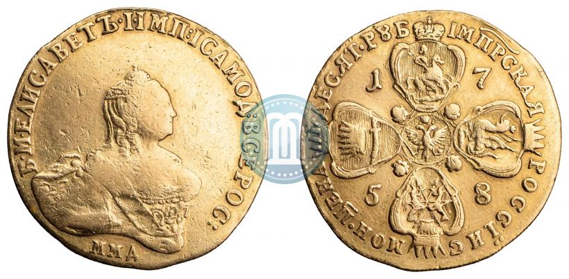 Picture 10 roubles 1758 year ММД 