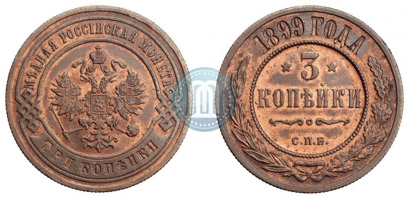 Фото 3 копейки 1899 года СПБ 