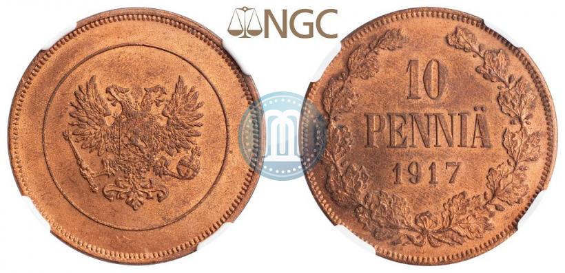 Фото 10 пенни 1917 года  