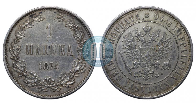 Picture 1 markka 1874 year S 