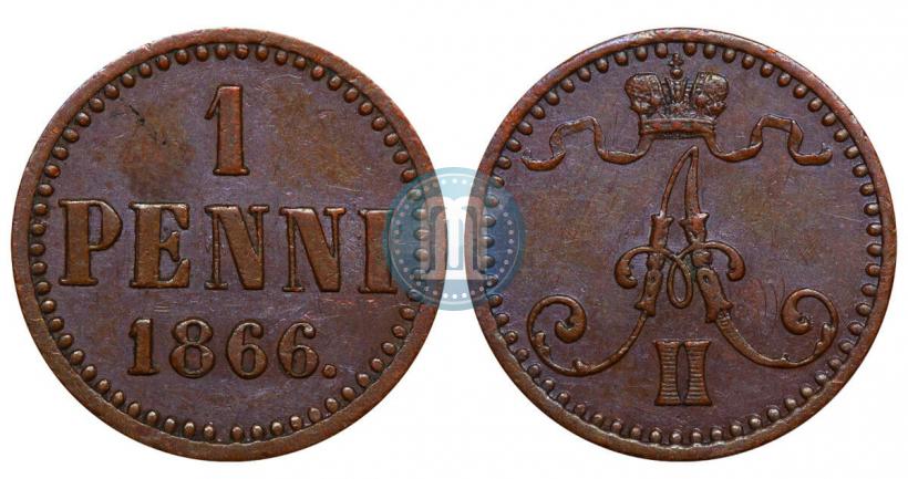 Фото 1 пенни 1866 года  