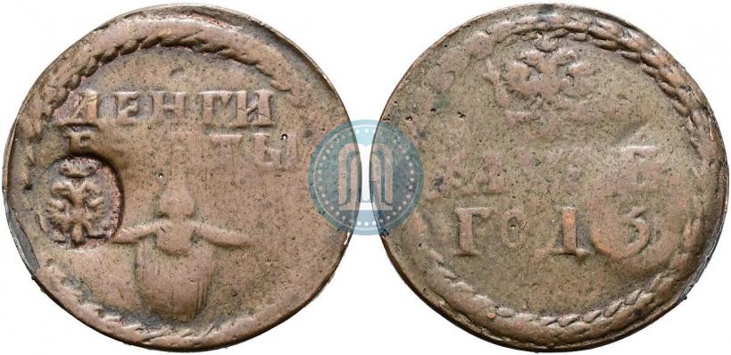 Picture Beard token coin 1705 year  "With overstrike"