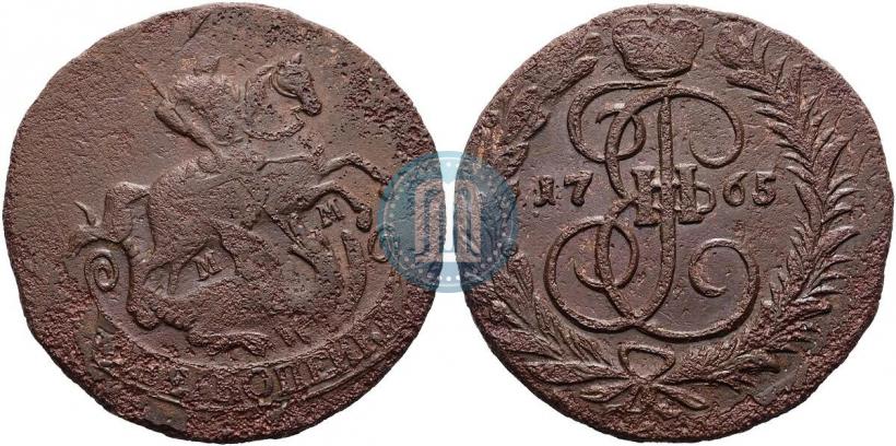 Фото 2 копейки 1765 года ММ 