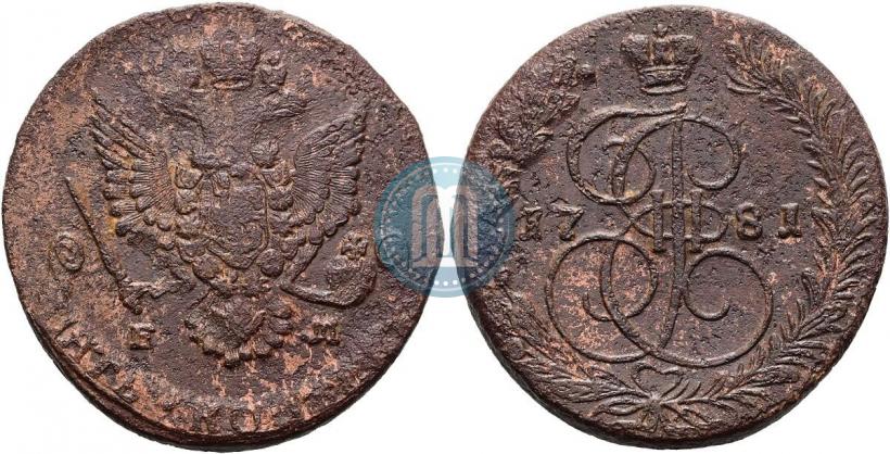 Фото 5 копеек 1781 года ЕМ 