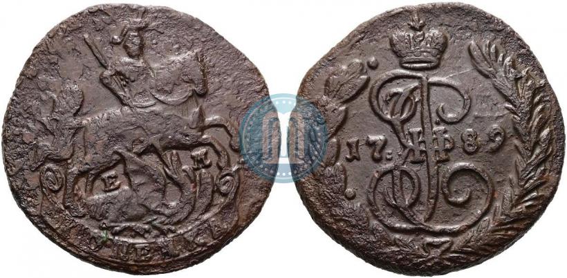 Picture 1 kopeck 1789 year ЕМ 