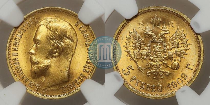 Фото 5 рублей 1909 года (ЭБ) 
