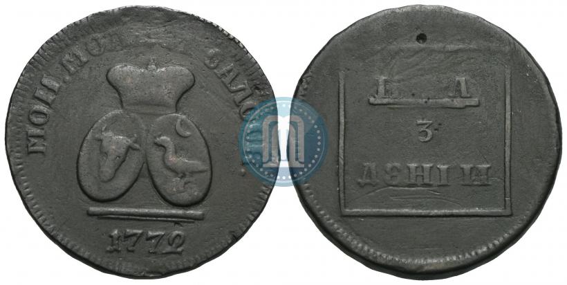 Фото Пара - 3 денги 1772 года  
