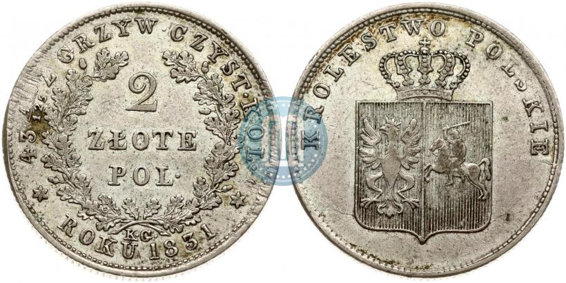 Picture 2 złote 1831 year KG "Polish uprising"