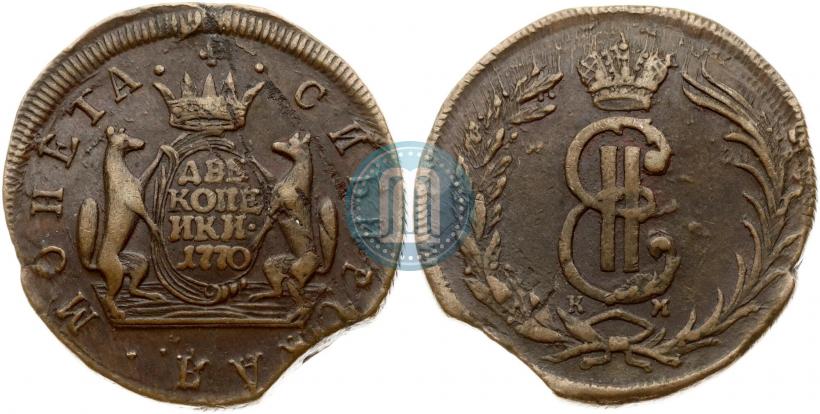 Фото 2 копейки 1770 года КМ 