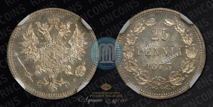 Фото 25 пенни 1873 года S 