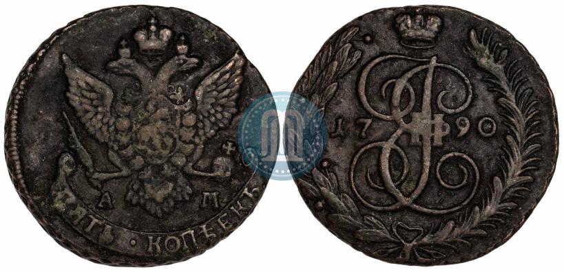 Picture 5 kopecks 1790 year АМ 