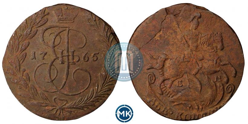 Picture 2 kopecks 1765 year ЕМ 