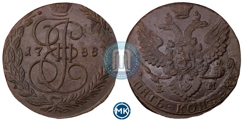 Фото 5 копеек 1788 года ЕМ 