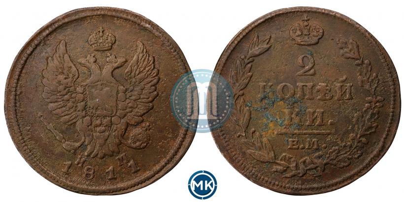 Picture 2 kopecks 1811 year ЕМ-НМ 