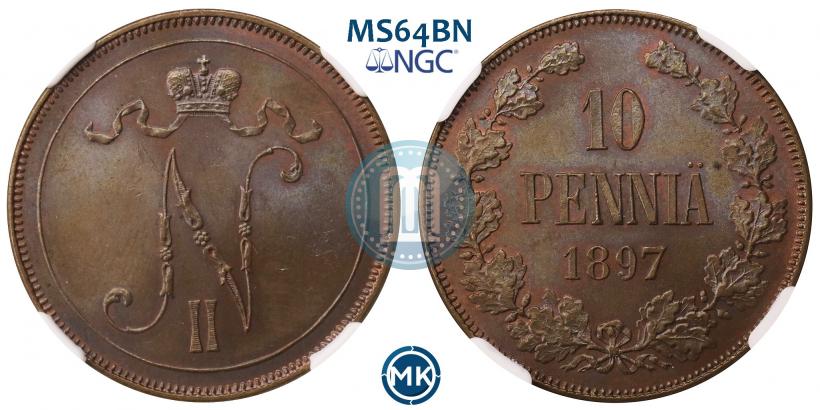 Picture 10 pennia 1897 year  