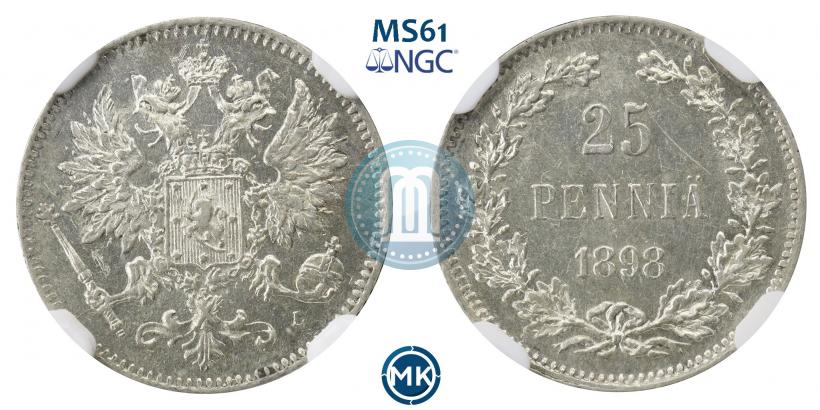 Picture 25 pennia 1898 year L 
