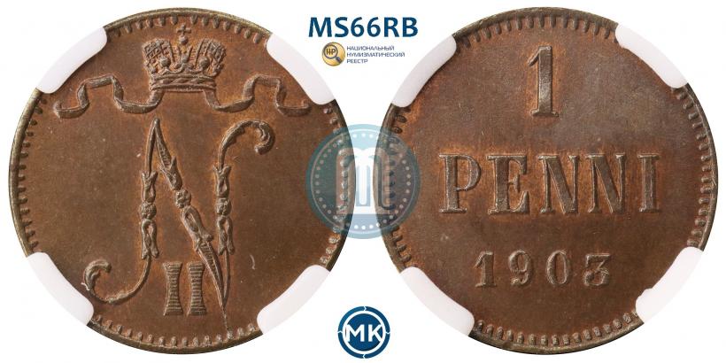 Фото 1 пенни 1903 года  