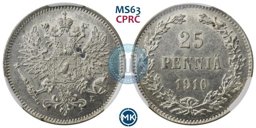 Picture 25 pennia 1910 year L 