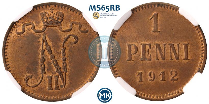 Фото 1 пенни 1912 года  