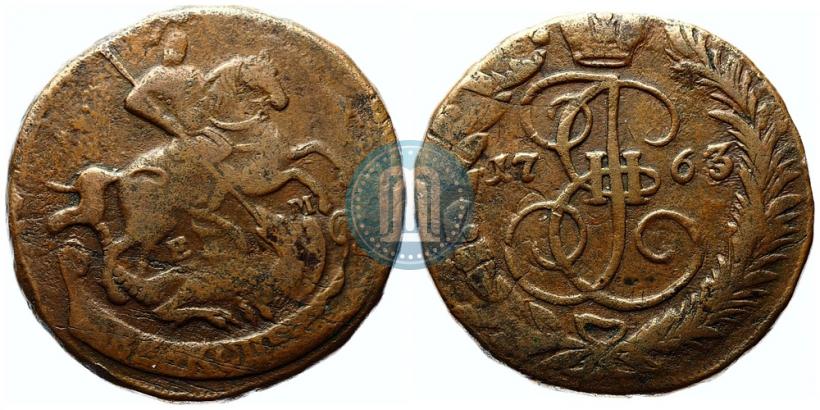 Picture 2 kopecks 1763 year ЕМ 