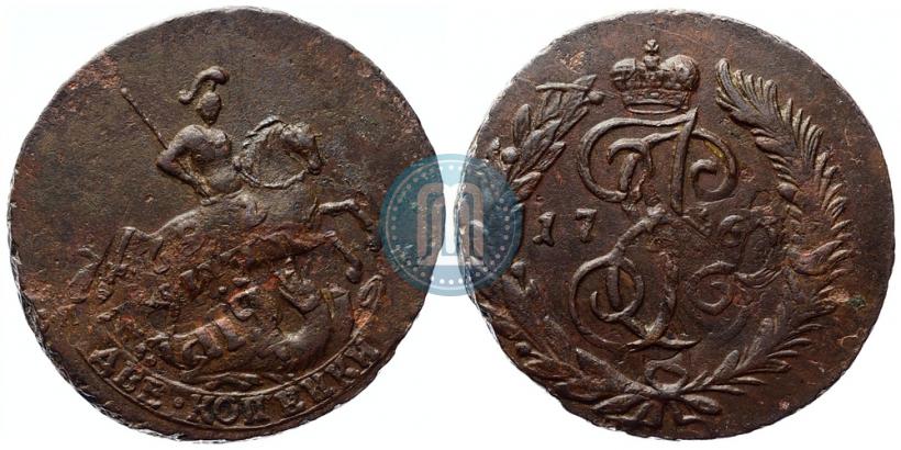Фото 2 копейки 1766 года СПМ 