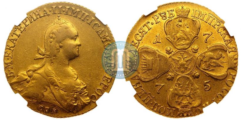 Picture 10 roubles 1775 year СПБ 
