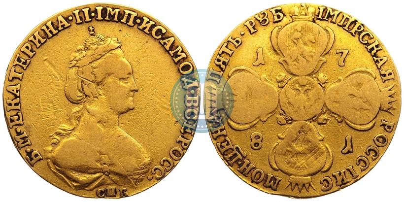 Picture 5 roubles 1781 year СПБ 