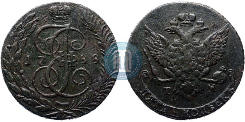 Picture 5 kopecks 1788 year ТМ 