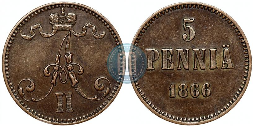 Фото 5 пенни 1866 года  