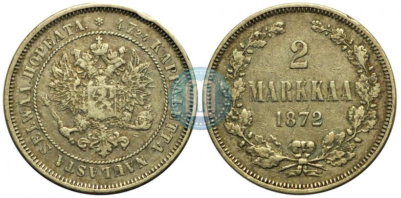 Picture 2 markkaa 1872 year S 