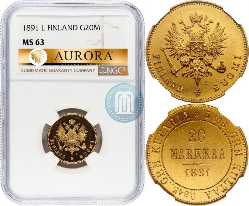 Picture 20 markkaa 1891 year L 