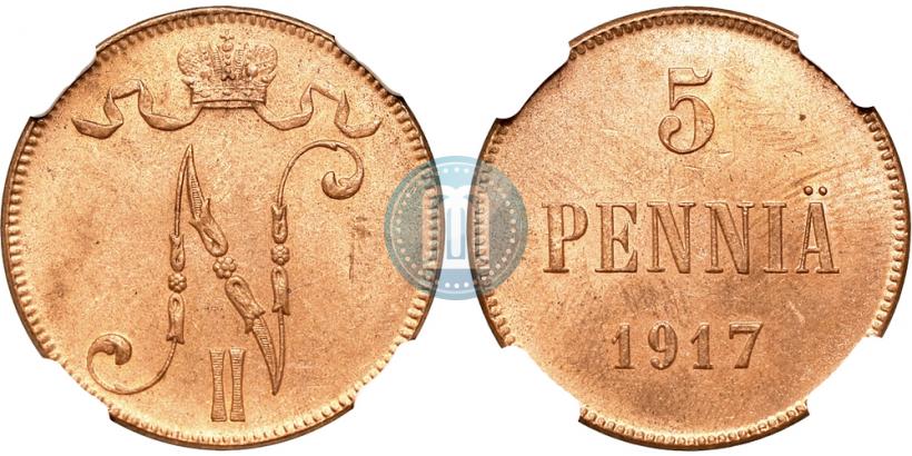 Picture 5 pennia 1917 year  
