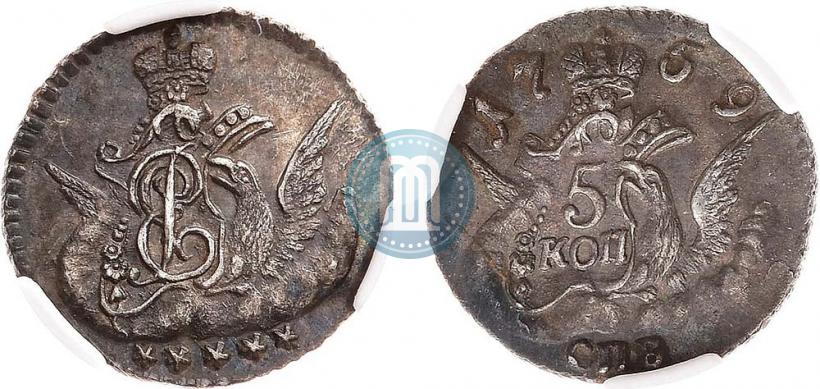 Фото 5 копеек 1759 года СПБ 