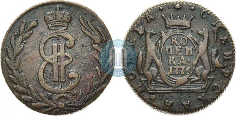 Фото 1 копейка 1776 года КМ 