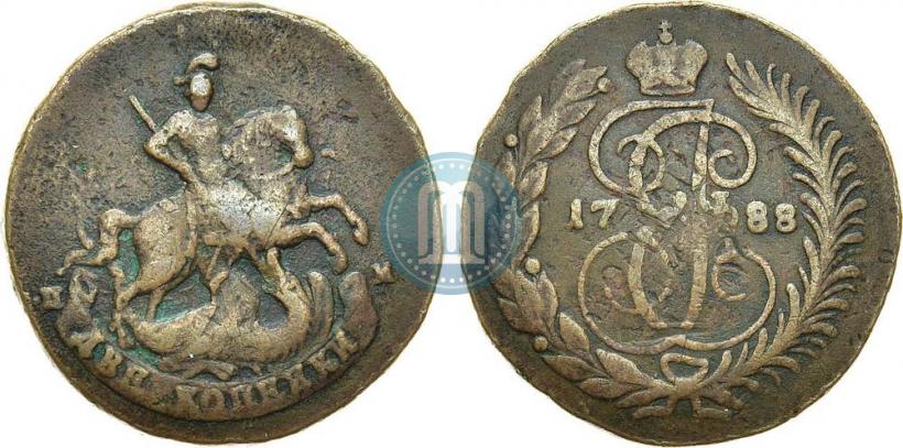 Picture 2 kopecks 1788 year СПМ 