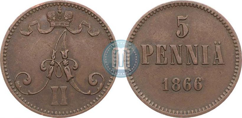 Фото 5 пенни 1866 года  