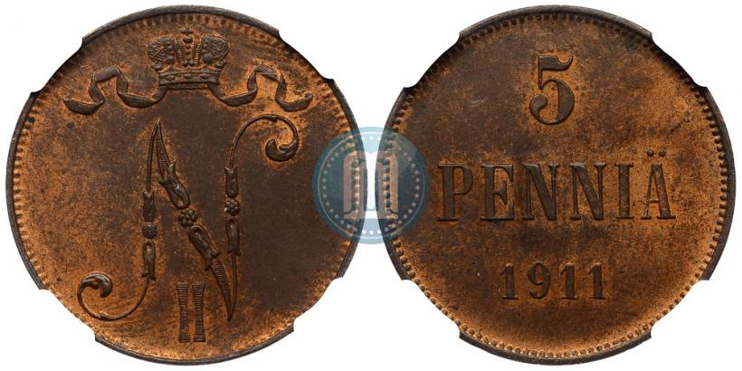 Фото 5 пенни 1911 года  