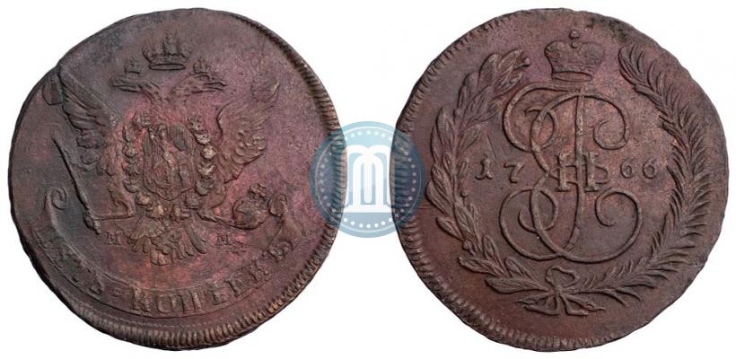 Фото 5 копеек 1766 года ММ 
