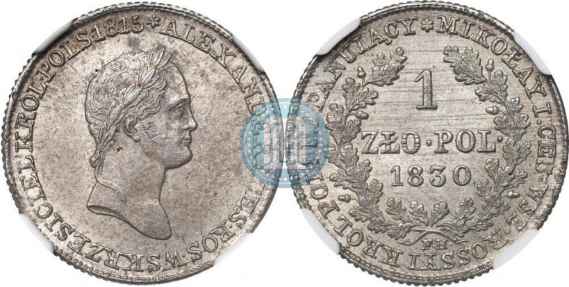 Picture 1 złoty 1830 year FH 
