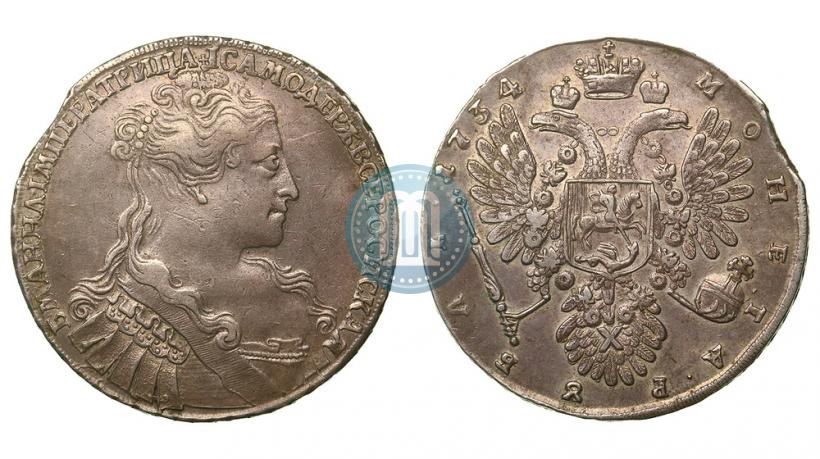 Фото 1 рубль 1734 года  "Тип 1734 года"