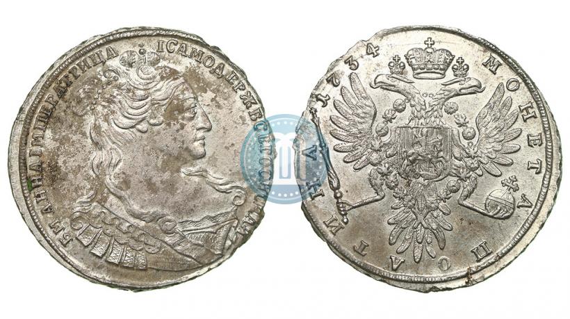 Фото Полтина 1734 года  "Тип 1734 года"