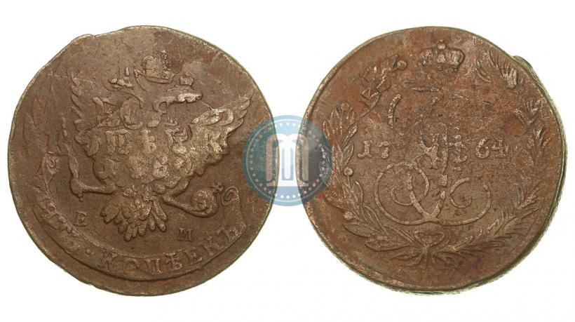 Фото 5 копеек 1764 года ЕМ 