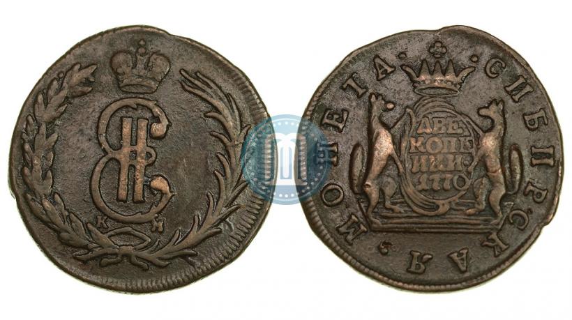 Picture 2 kopecks 1770 year КМ 