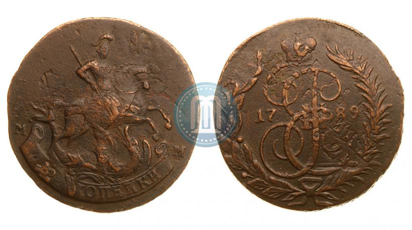 Фото 2 копейки 1789 года ММ 