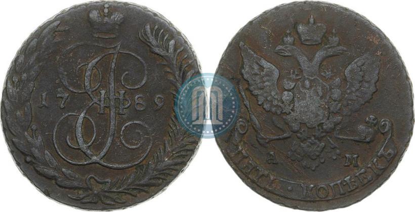 Picture 5 kopecks 1789 year АМ 