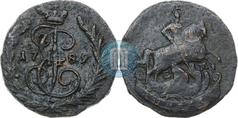 Picture 1 kopeck 1789 year ЕМ 