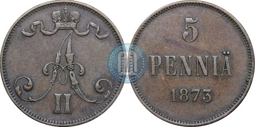 Фото 5 пенни 1873 года  