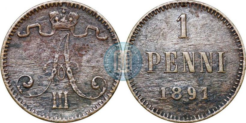 Фото 1 пенни 1891 года  